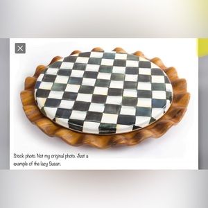 🖤 Mackenzie Child’s Courtly Check lazy susan cover only